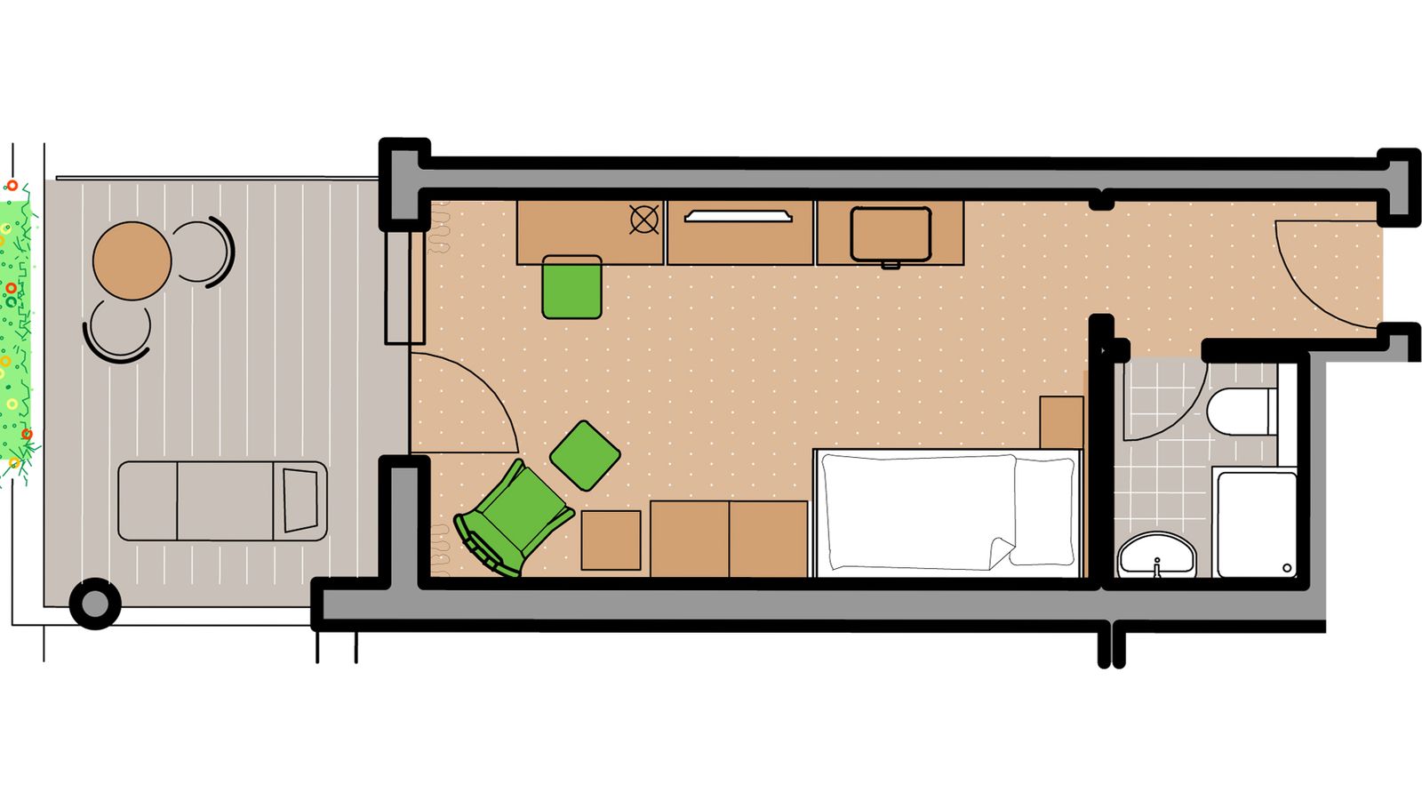 Single room with balcony image 2 - Hotel Grüner Wald ****s