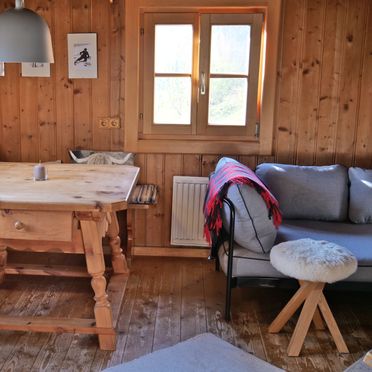 living area, Oberholzerhütte, Unken, Salzburg, Salzburg, Austria