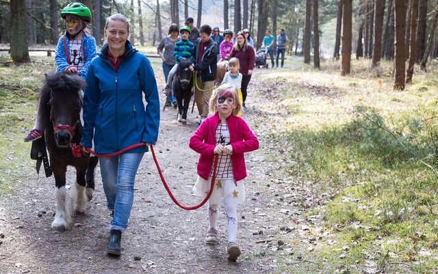 Jeden Samstag findet eine gemeinsame Familienwanderung mit den Ponys statt.