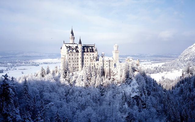 das Märchenschloss Neuschwanstein im Winter