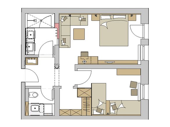 Family-Suite Schreinerhof „Top“ Richtung Baustelle Grundriss #1