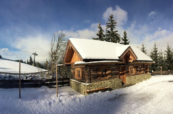 Winter, Oberprenner Zirbenhütte, Haus im Ennstal, Steiermark, Steiermark, Österreich