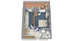 2- Raum Apartment Balkon oder Terrasse : #bild-2